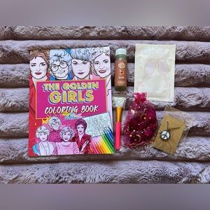 Golden Girls Sitcom Coloring Book Bundle Relax Spa Set with Face Mask & Jewelry